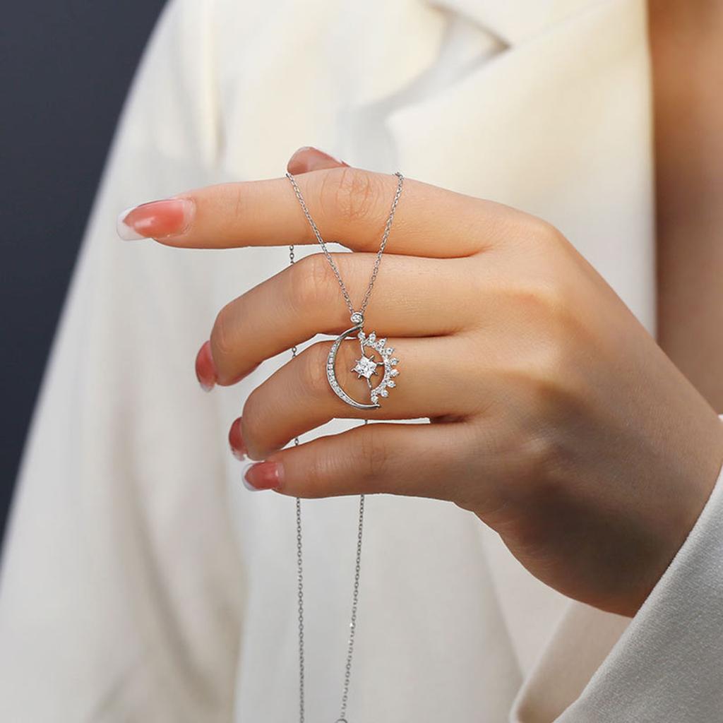 Fashion Trendy Light Luxury Niche Design Sense Collarbone Chain Temperament Simple Ins Cold Wind Sun Moon Star Neckl