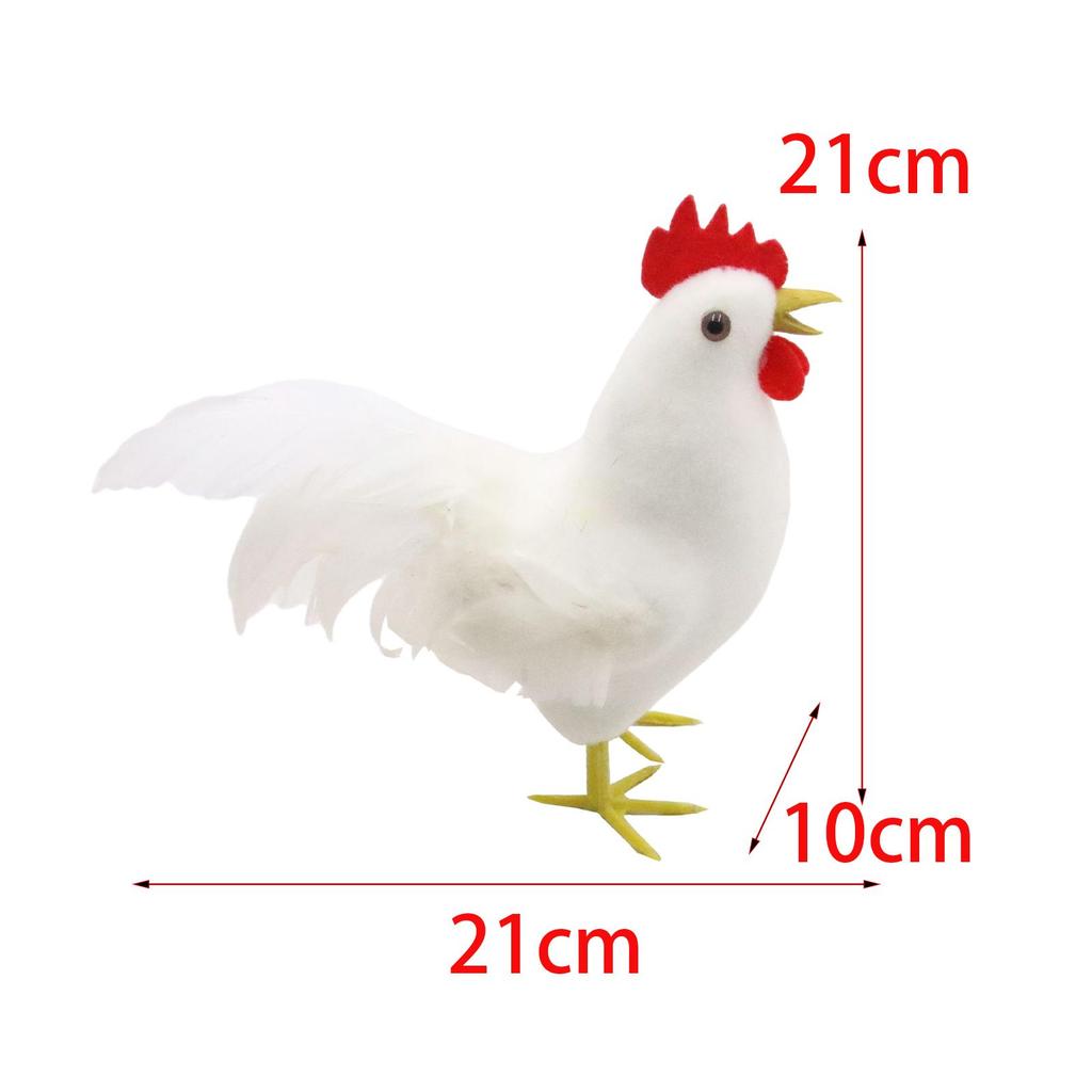 Farmhouse Rooster Sculpture Outdoor Decorative Chicken Statue