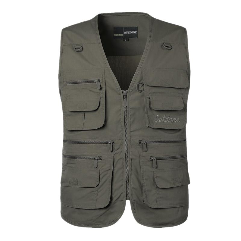 Men's Multi-Pocket Loose Vest for Outdoor Fishing & Photography - Plus Size, Casual Summer 