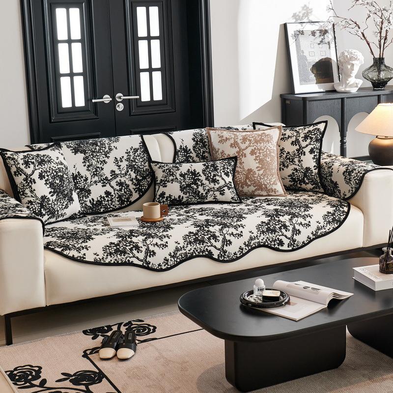 Chenille Irregular Sofa Cushion Four Seasons Universal Non-Slip Living Room Straight Sofa Cover Towel Anti-Scratching