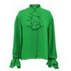 Blusas Mujer De Moda 2022 Summer rufflesTop Female Women Shirts Women's Green Shirt Blouses Tops Long Sleeve Chic Woman Blouse