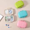 Mini Portable 8 Grids Pill Box Travel Medicine Organizer Container Wheat Sealed Tablets Storage Dispenser Box for Medicines