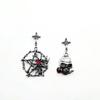 Fashion Dark Style Skull Climbing Cross Gothic Pentagram Earrings Ear Studs