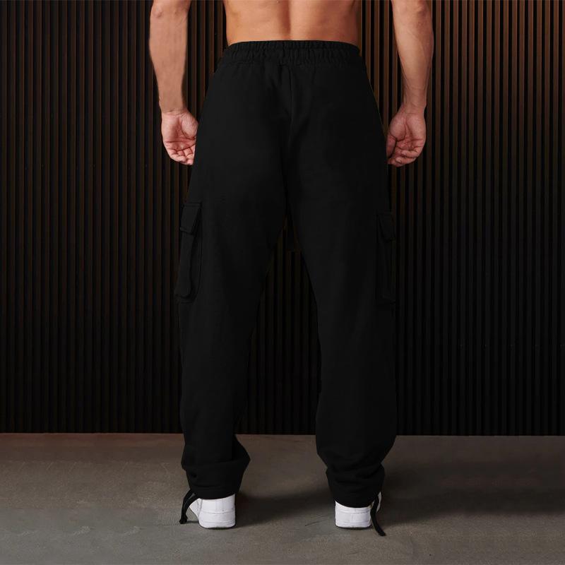Herren neue Mehrfach-Taschen Arbeitshose Herren Jogginghose lässige Kordelzug gerade Hose