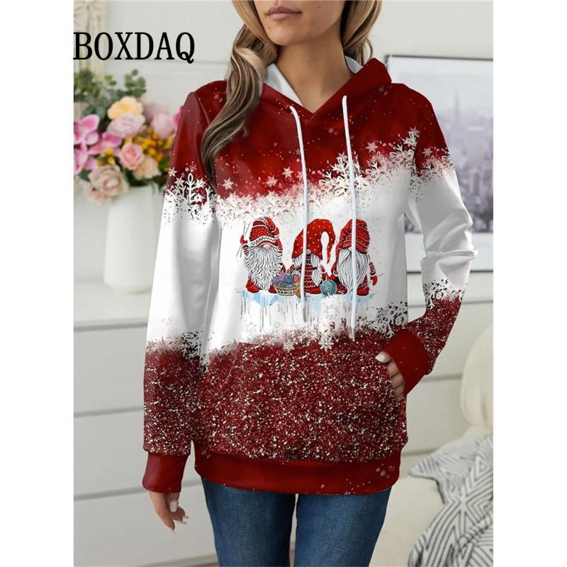 

Мужская Женская Рождественская Толстовка С Капюшоном Модная Повседневная Праздничная Верхняя Часть S