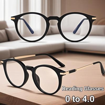 New Retro Round Frame Anti Blue Light Presbyopia Glasses HD Anti Fatigue Ultra Light Reading Glasses for Middle Aged Elderly