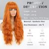 XINRAN Orange Natural Deep Wavy Wig with Bangs Synthetic Fiber Daily Wear Cosplay Natural Long Wavy Wig Ombre Grey Light Blonde