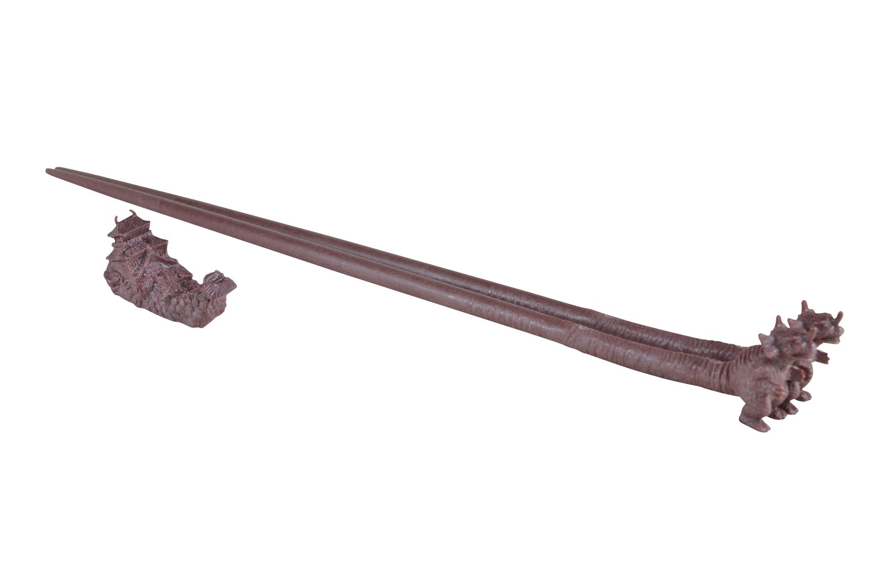 

Four Cart Godzilla Figure with Chopstick Rest Chopsticks, Brown, Length Approx. 23cm, Chopsticks, Baragon,