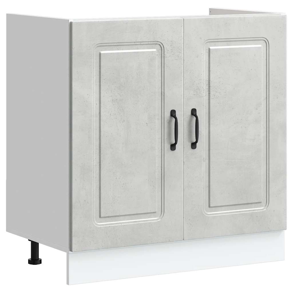 Kalmar Under Sink Cabinet Concrete Grey 80 X 46 X 81.5 Cm Particleboard