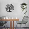 Black Metal Tree of Life 50cm Elegant Decoration - Steel Wall Art for Indoor Outdoor - Design Picture Living Room Hallway Staircase Home Decoration