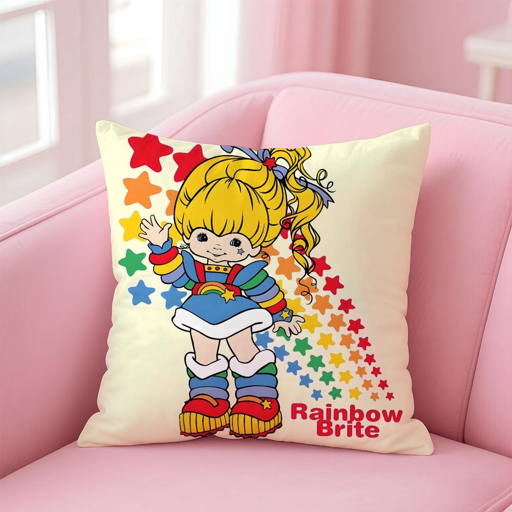 Cute R-Rainbow B-Brite Cushion Cover Comfortable Reversible Pillow Cover Ideal For Car Sofa Bedroom & Beyond