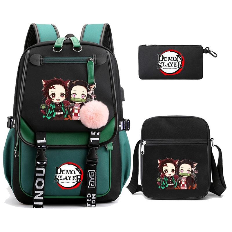 Hot-selling Ghost Extinguishing Peripheral Animation Backpack Campus Trend Primary and Secondary School Students Schoolbag Pencil Bag Shoulder Bag