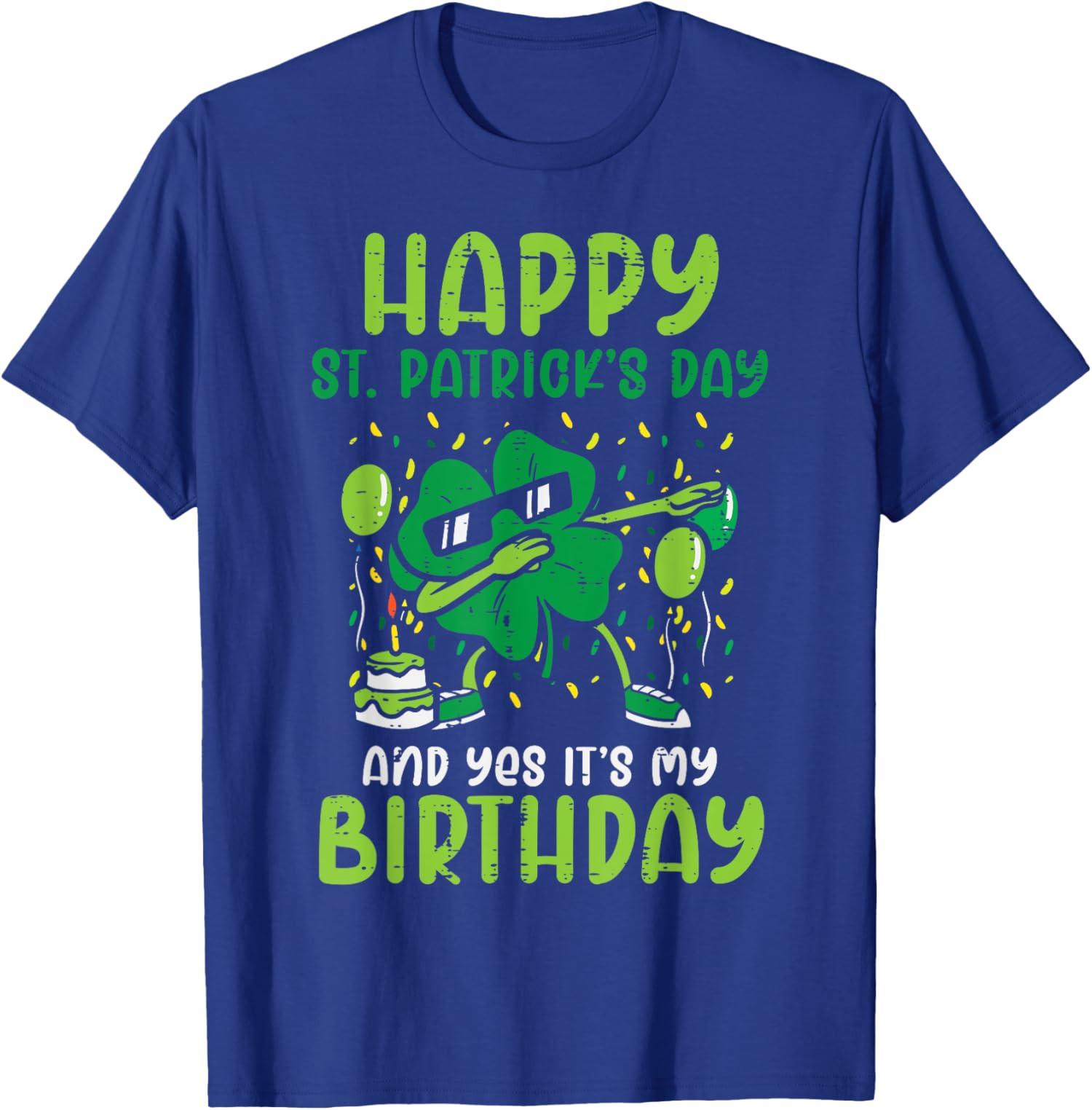 Happy St Patricks Day Birthday Shamrock Bday Party T-Shirt S разноцветный