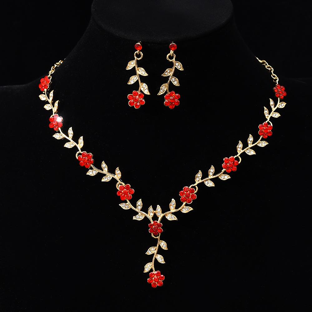 Flower Jewelry Bridal Earrings Necklace Suit Wedding Banquet Clothing Accessories