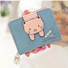 Women's Wallet Short Card Holder Bag Cute Zipper Cartoon Cat Eating Fish Print Student Wallet Coin Purse Girls Wallet