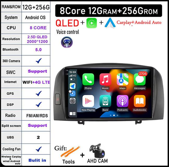 9'' Android 14 Car Radio For Hyundai Sonata NF 2004 - 2008 Multimedia Video Player Navigation Stereo GPS 4G Carplay Autoradio