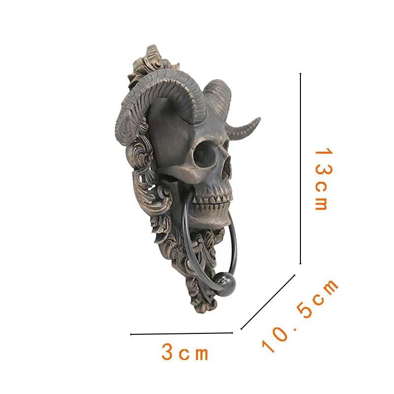 Satan Sheep Head Door Hanging Decorative Items Home Devil Sheep Head Statue Door Knocker Courtyard Large Devil Hanging Item