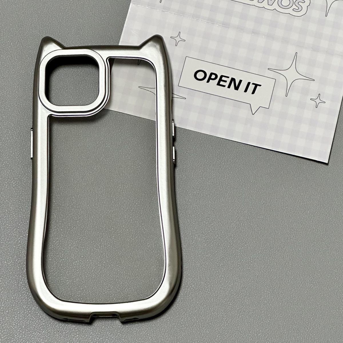 

Electroplating Cat Ears Suitable for Apple 16pro Mobile Phone Case IPhone 15 Protective Case Pura70 Soft Shell Mate60 Apple 12PROMAX