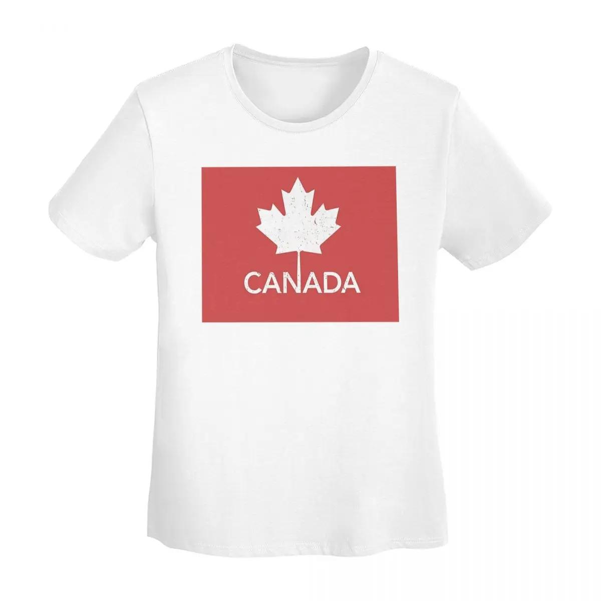 

Canada Flag National Culture TShirt Women Short Sleeve T Shirts Round Neck Streetwear Cotton Summer Tees Streetwear S