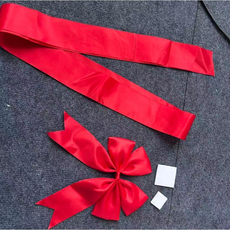 1Pc Decorative Holiday Bows with Double-Sided Tape, Reusable Ready-to-Use Ornaments for Door and Cabinet Festive Decor