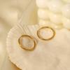 Niche Design Size Circle Light Luxury Temperament Titanium Steel Gold-Plated Earrings Jewelry Women