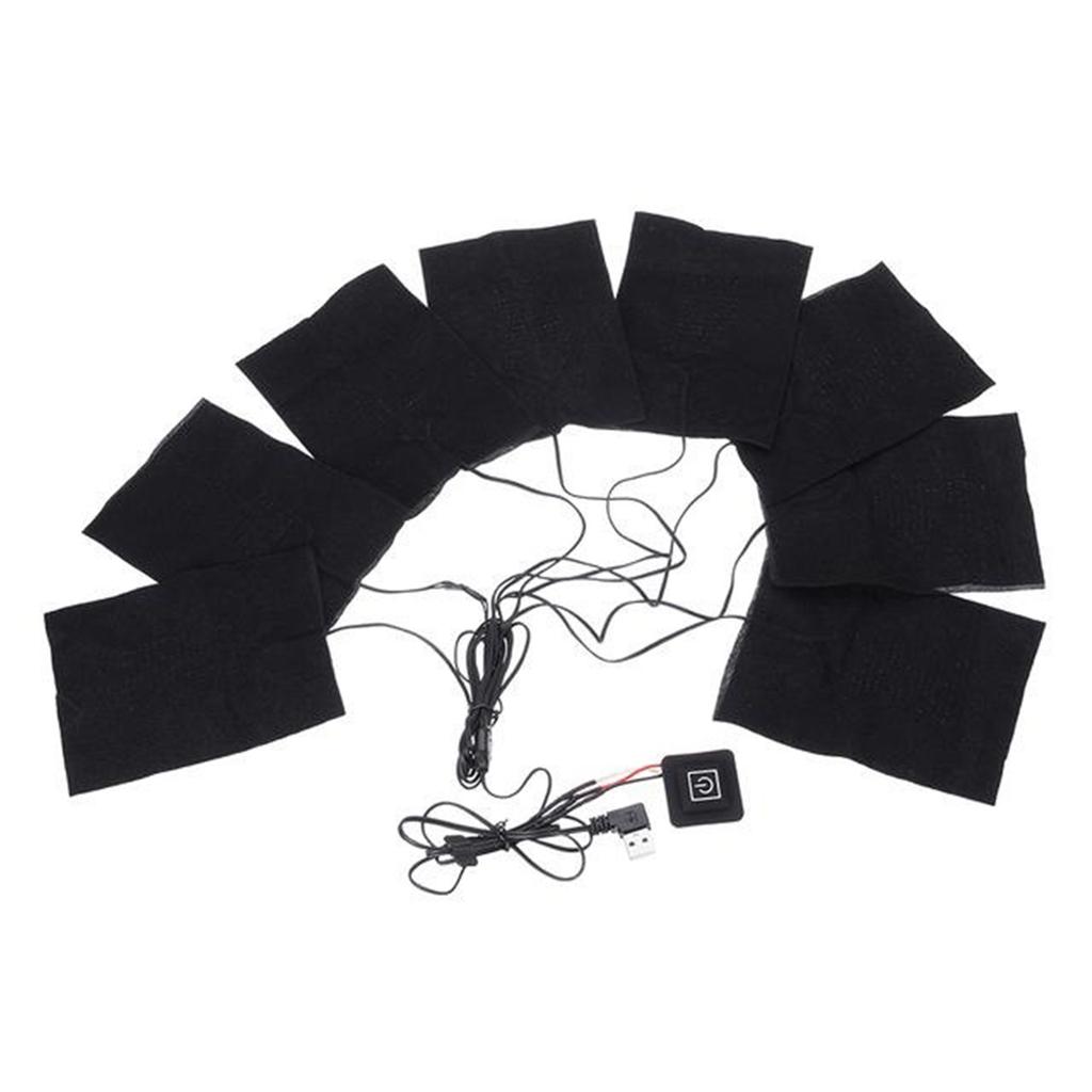 Carbon Fiber Heated Pad USB Winter Clothes Heater Pads for Cold Weather Clothes Warmer for Vest Jacket