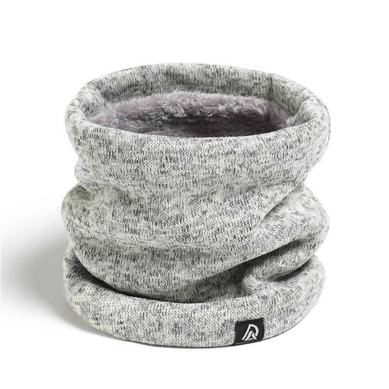 Unisex Solid Color Double Layer Warm Neck Scarf For Autumn Winter