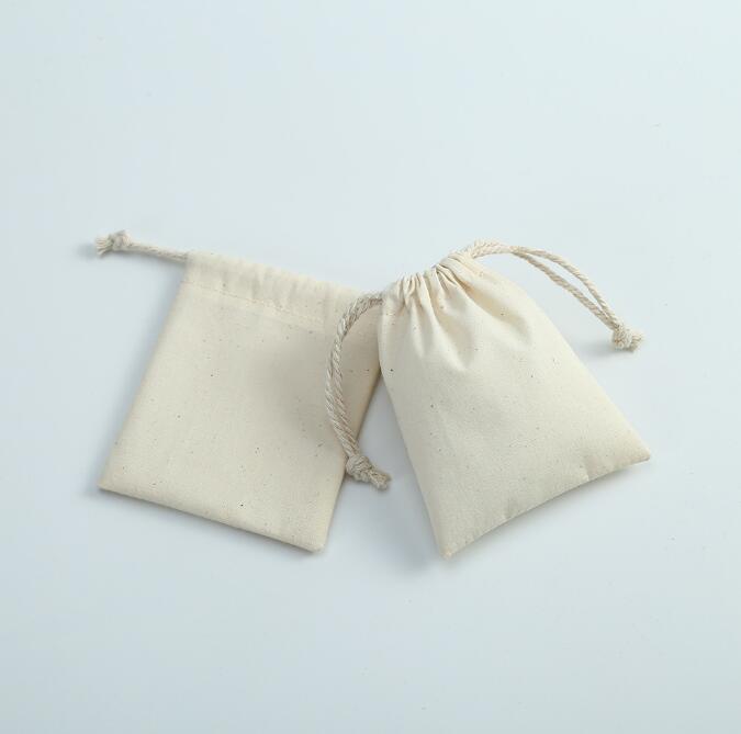 2‑Pack Cotton Linen Jewelry Storage Drawstring Pouch, Small Sundries Organizer Bag