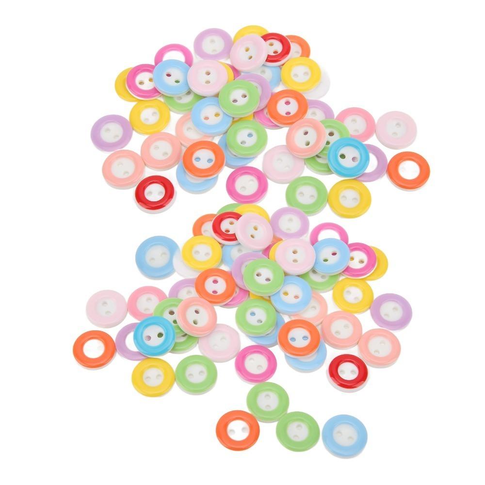 200pcs Easy-Fix Design Sewing Buttons 2 Holes Plastic Buttons Craft Buttons For Sewing Craft