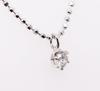 18K White Gold Diamond Solitaire Pendant with SV925 Cut Ball Chain [KASHIMA] 0.1ct