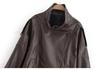 European Style Autumn/Winter Elegant Women's Lychee Pattern Leather Jacket