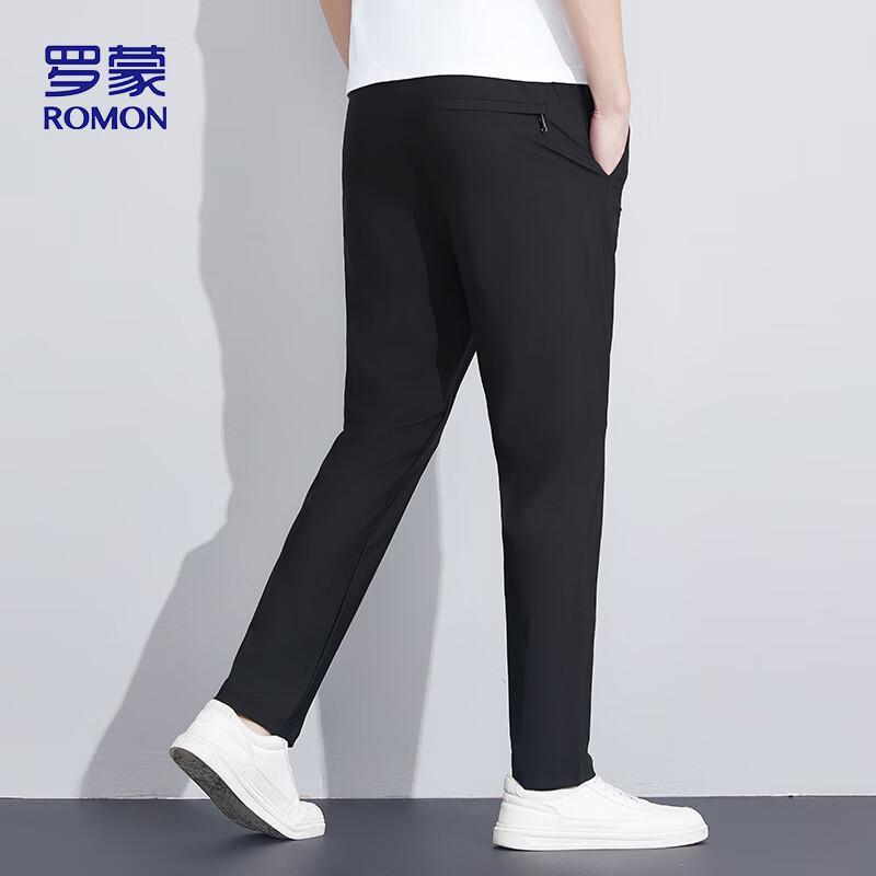 ROMON Men's Straight-Leg Ice Silk Casual Pants KZ0204