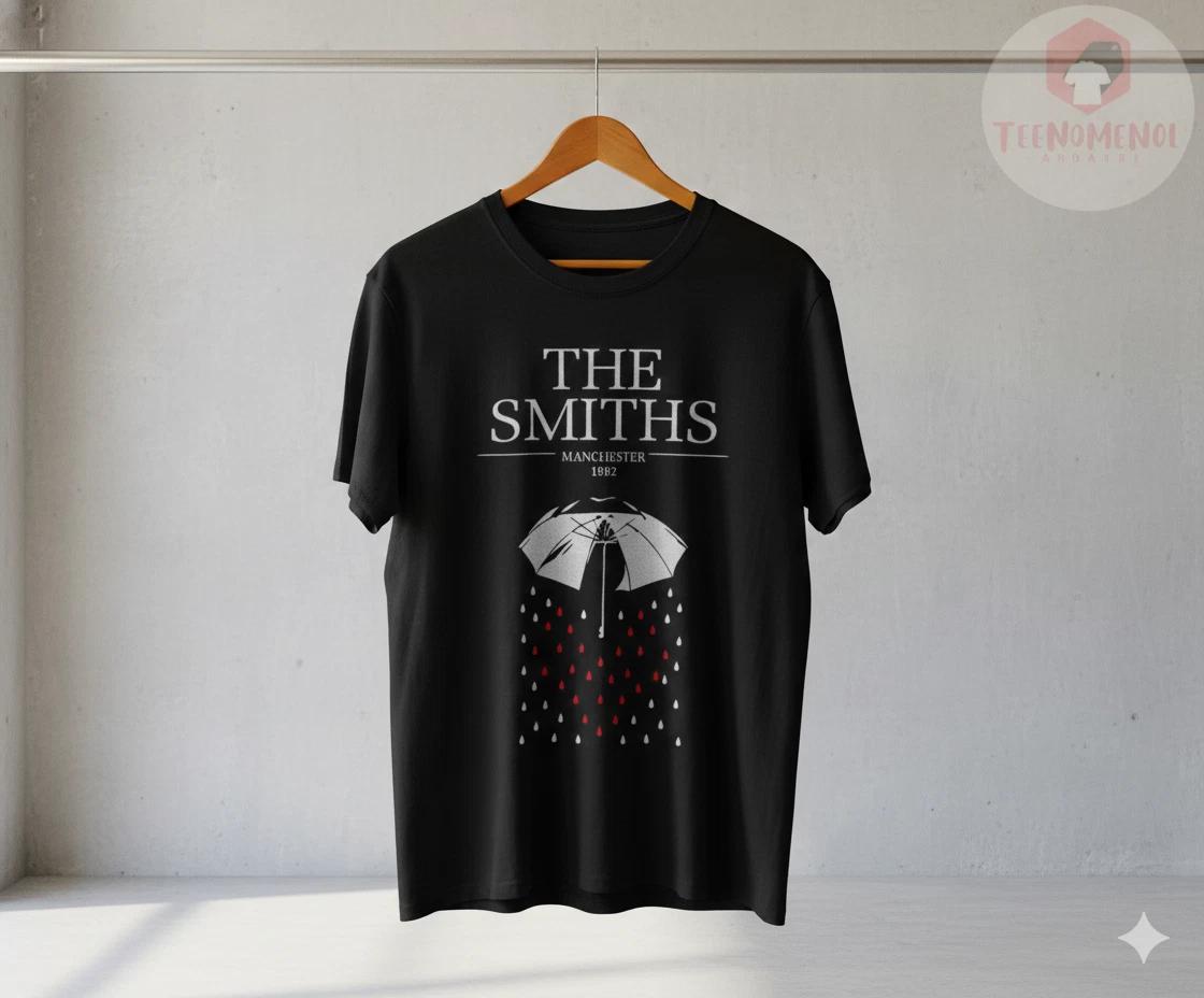 The Smiths Manchester 1982 Umbrella Graphic T-Shirt Black Unisex - T338 XL