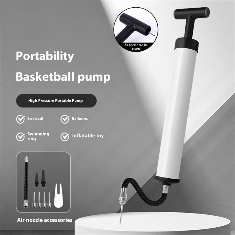 Manual Ball Pumps Portable Air Pumps Inflator Sports Ball Pumps with Needle, Hoses, Nozzle Hand Pumps for Volleyballs