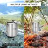 Aomiun 750ml Stainless Steel Pot Portable Water Mug Cup with Lid and Foldable Handle Outdoor Camping Cooking Picnic outdoor cup