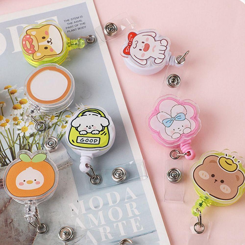 Easy To Pull Retractable Badge Reel Name Card ID Card Holder Badge Holder Clips  Doctor Nurse