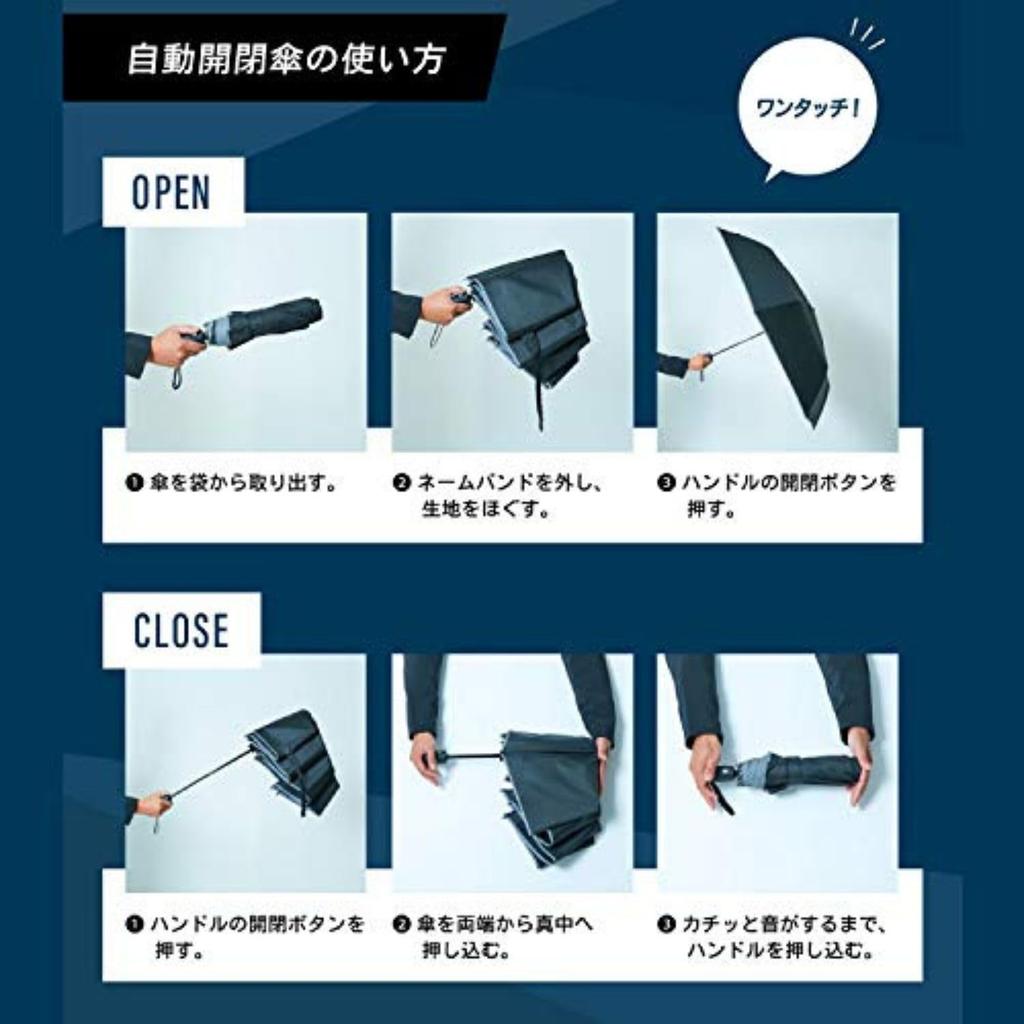 Excelgents Extra Large Automatic 120cm Car Windproof 8 Large Folding Safety Rain UV Water 20026 Navy [Moonbat] Open/Close Umbrella, Diameter,