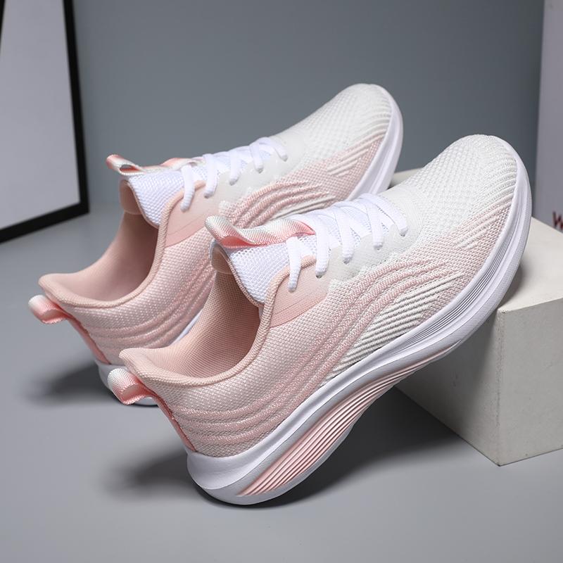 Breathable Knitted Running Shoes Unisex Lightweight Soft Sole Sneakers Non-slip Comfort Casual Trainers for Jogging Walking Fitness