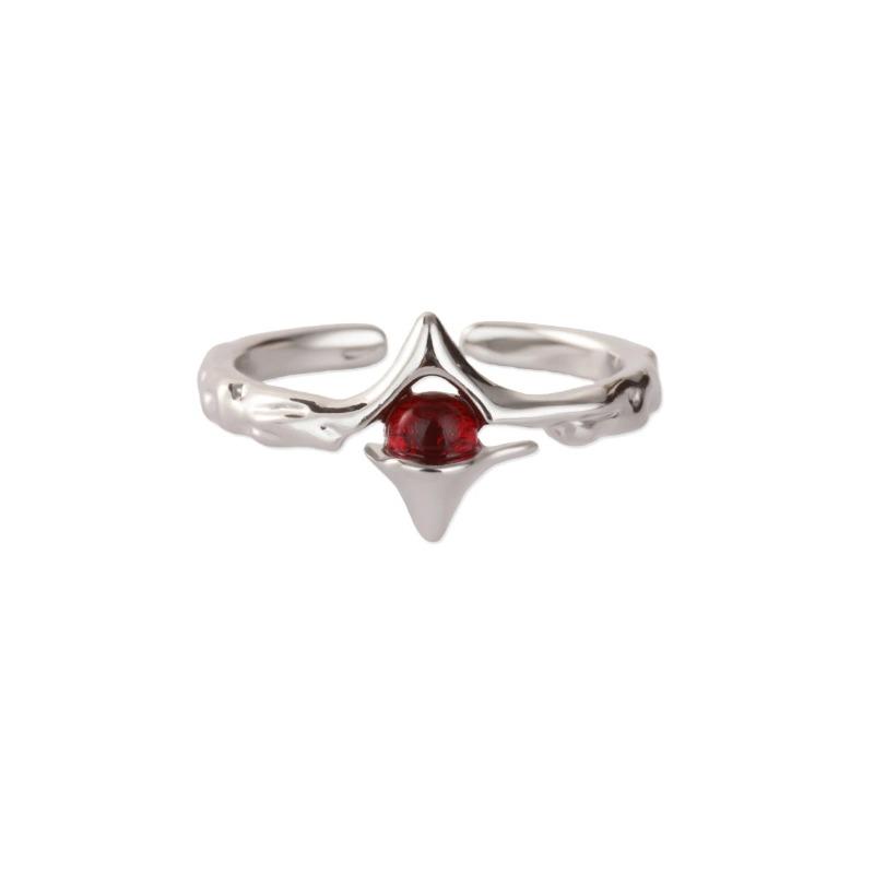 Fashion micro-inlaid zircon lines cross-word ring women's hollow ring design sense jewelry