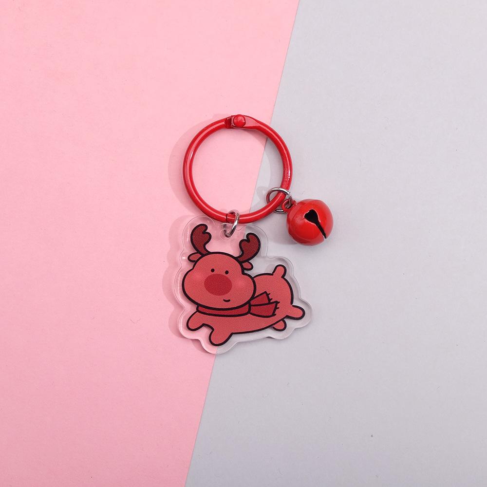 Double-Sided Santa Claus Cartoon Acrylic Keychain - Korean Style Backpack Pendant & Clothing Accessory