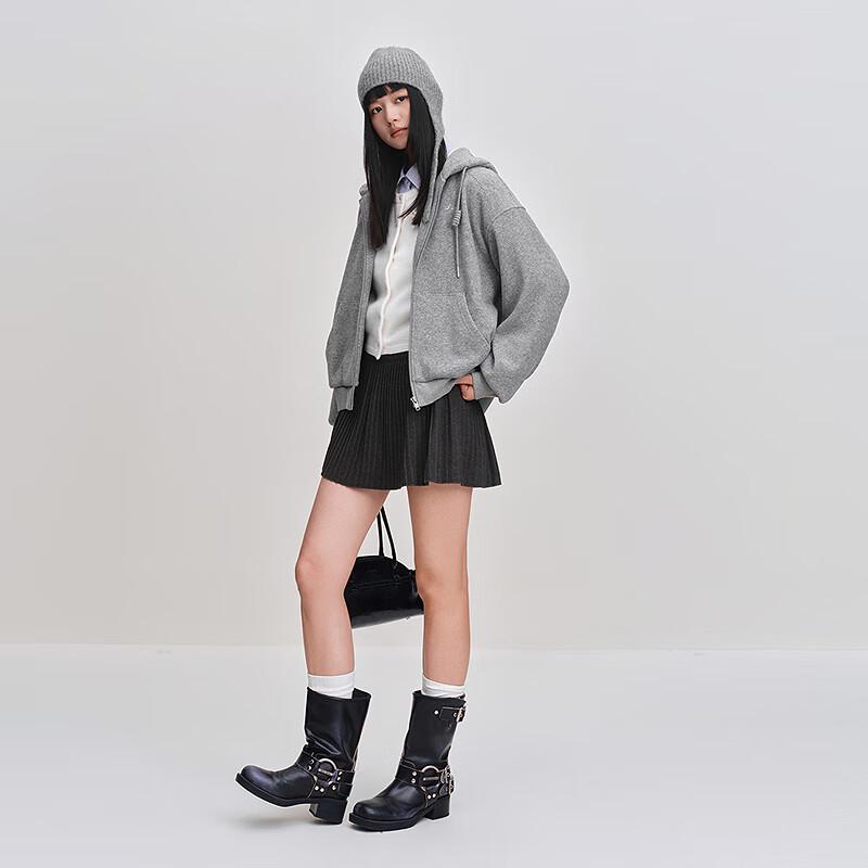 Ledin Women's Hooded Drawstring Knit Jacket