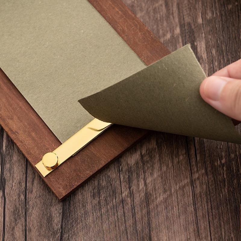 Vintage Hanging Memo Clipboard, Roll Paper Blank Memo Pad, Wooden Message Board for Notes & Reminders Non-pasteable
