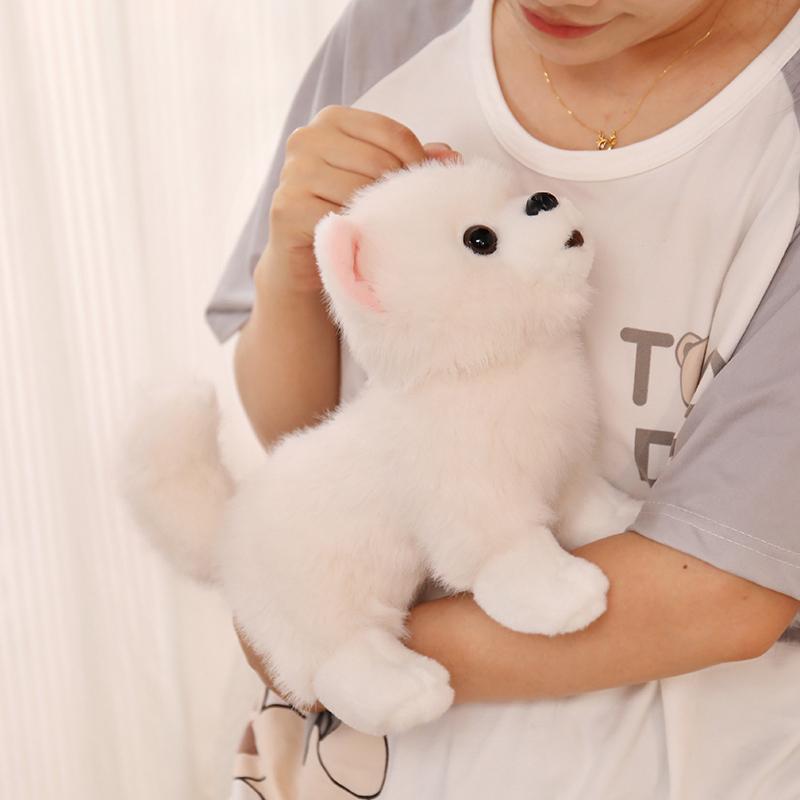 Cute Plush Pomeranian Dog Toy Real Life Stuffed Animal Soft Puppy Pet Doll Kawaii Room Decor Ideal Gift For Dog Owners