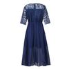Women's Dress Elegant Lace Patchwork Dress Cut-out Long Dress Bridesmaid Evening Dress