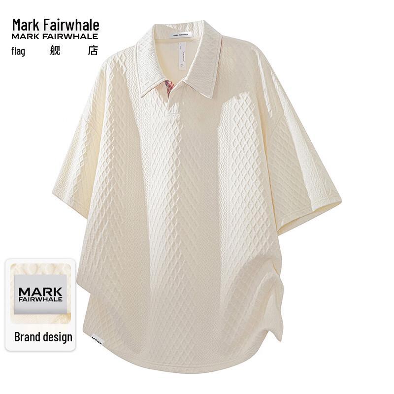 MARK FAIRWHALE Men s Waffle Knit Short-Sleeve Polo T-Shirt XL