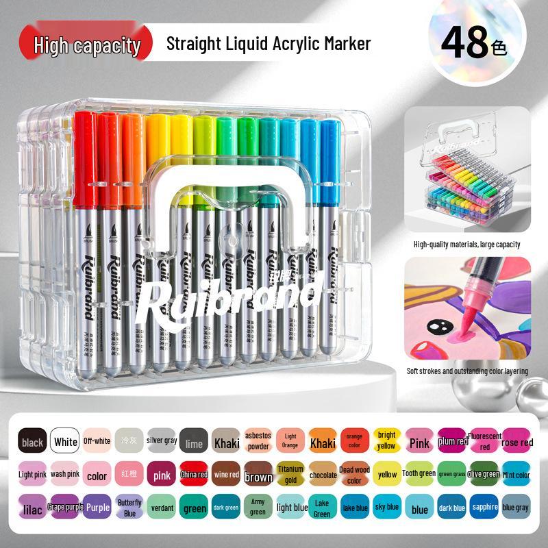 60-Color Washable Acrylic Markers: Watercolor Pens for Children's Art and School Projects