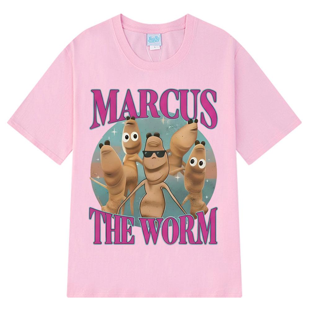 Marcus The Worm Funny Meme Graphic T-Shirt Men Women Harajuku Fashion Vintage T-shirt Short-sleeved Loose Casual Cotton T-shirts
