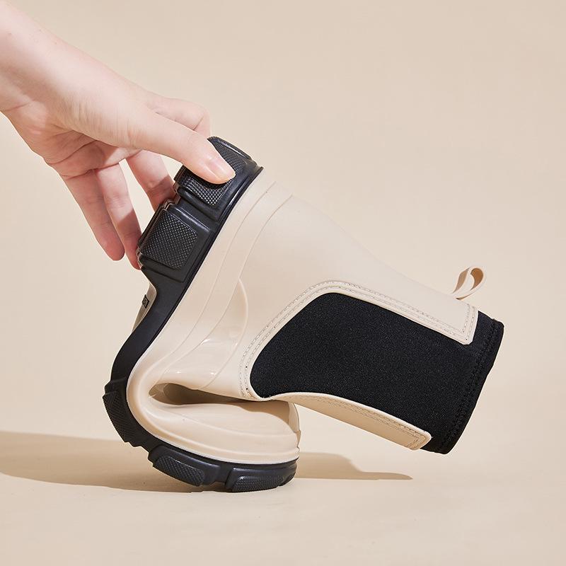 White Mid-Tube Chelsea Boots - British Style, Women's Soft Surface, All-Match, Slip-On.