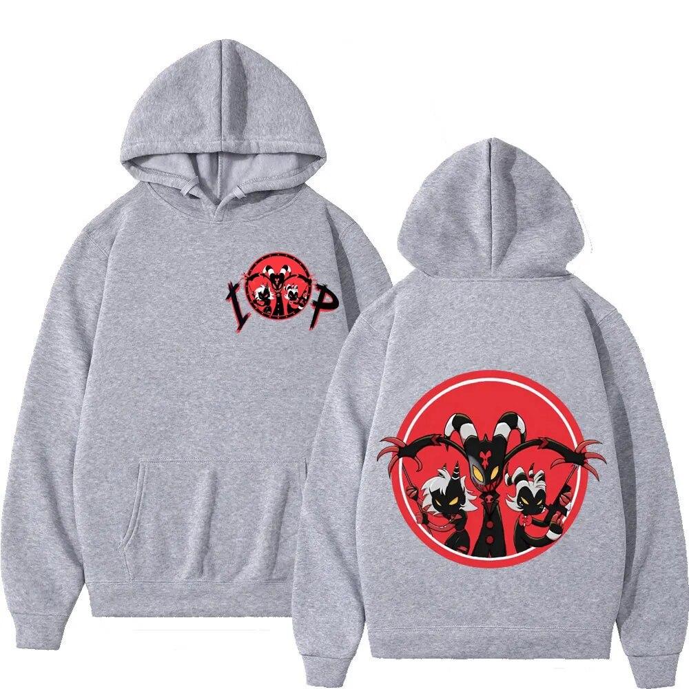 Žhavé anime Helluva Boss Grafická Mikina Unisex Ženy Móda Kreslené Mikiny s kapucí Gotické Vintage Oversized Pulovry Streetwear