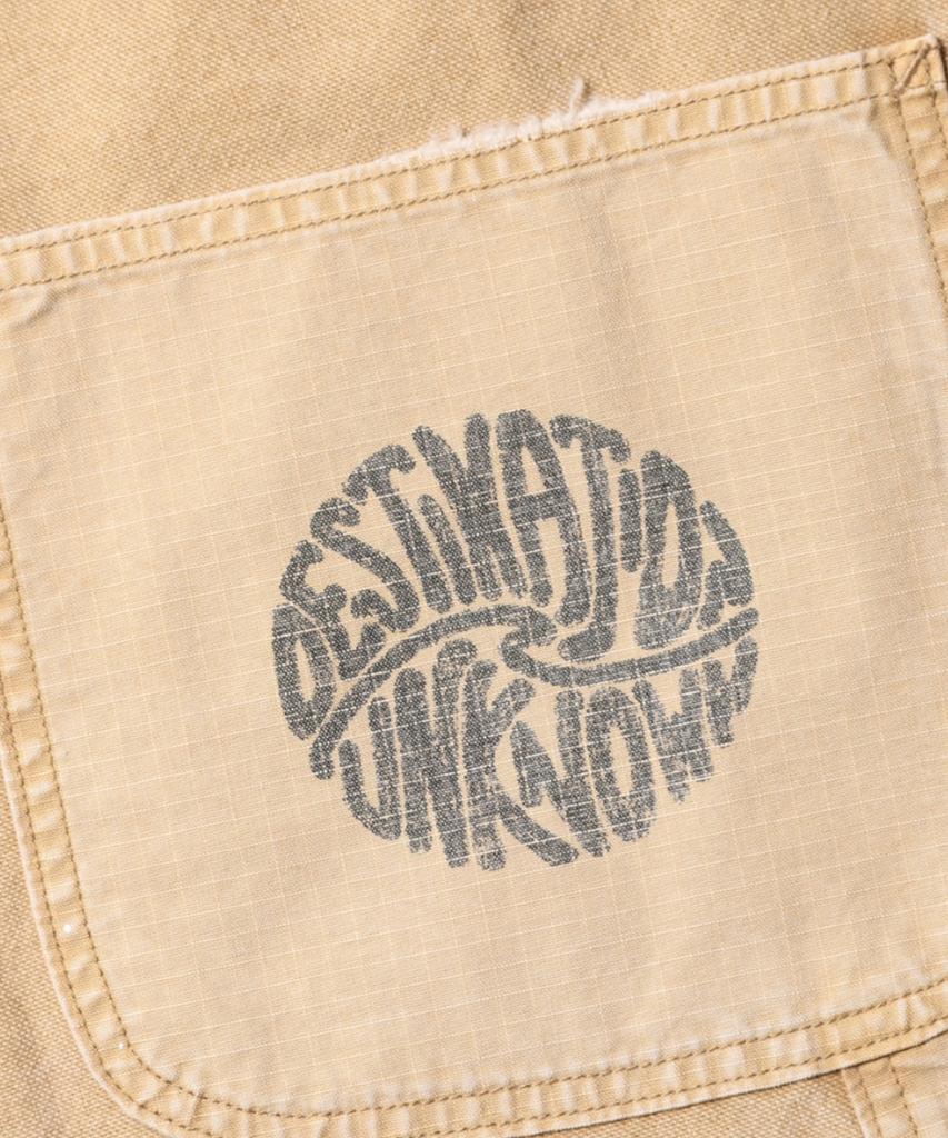 Chanseukeulloding Handwriting Canvas Work Shorts - Beige